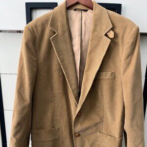 Vintage Haggar Mens Tan Corduroy Sport Blazer Jacket Size 42- USA